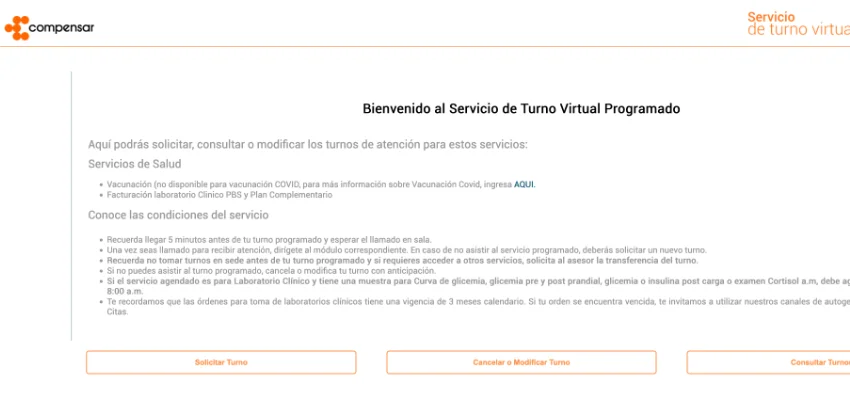 turno virtual compensar